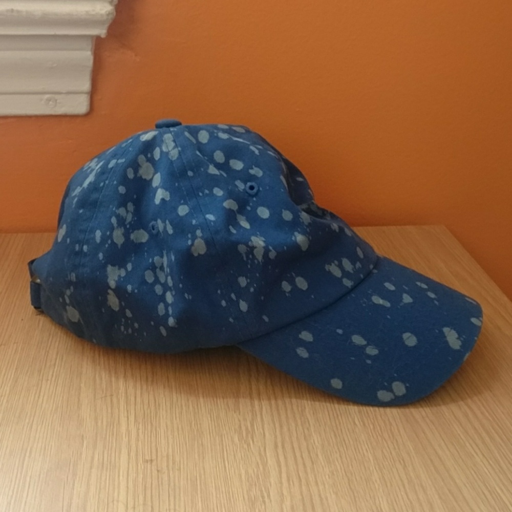 Cerulean bleach pattern cotton baseball cap